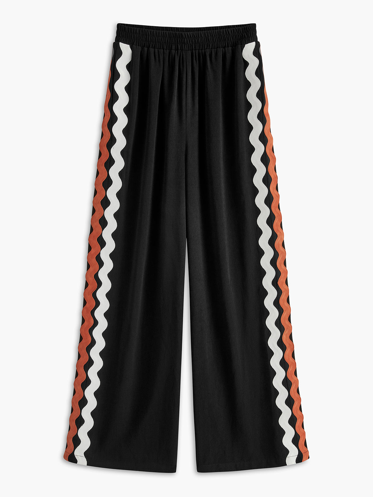 Contrast Wave Piping Pants