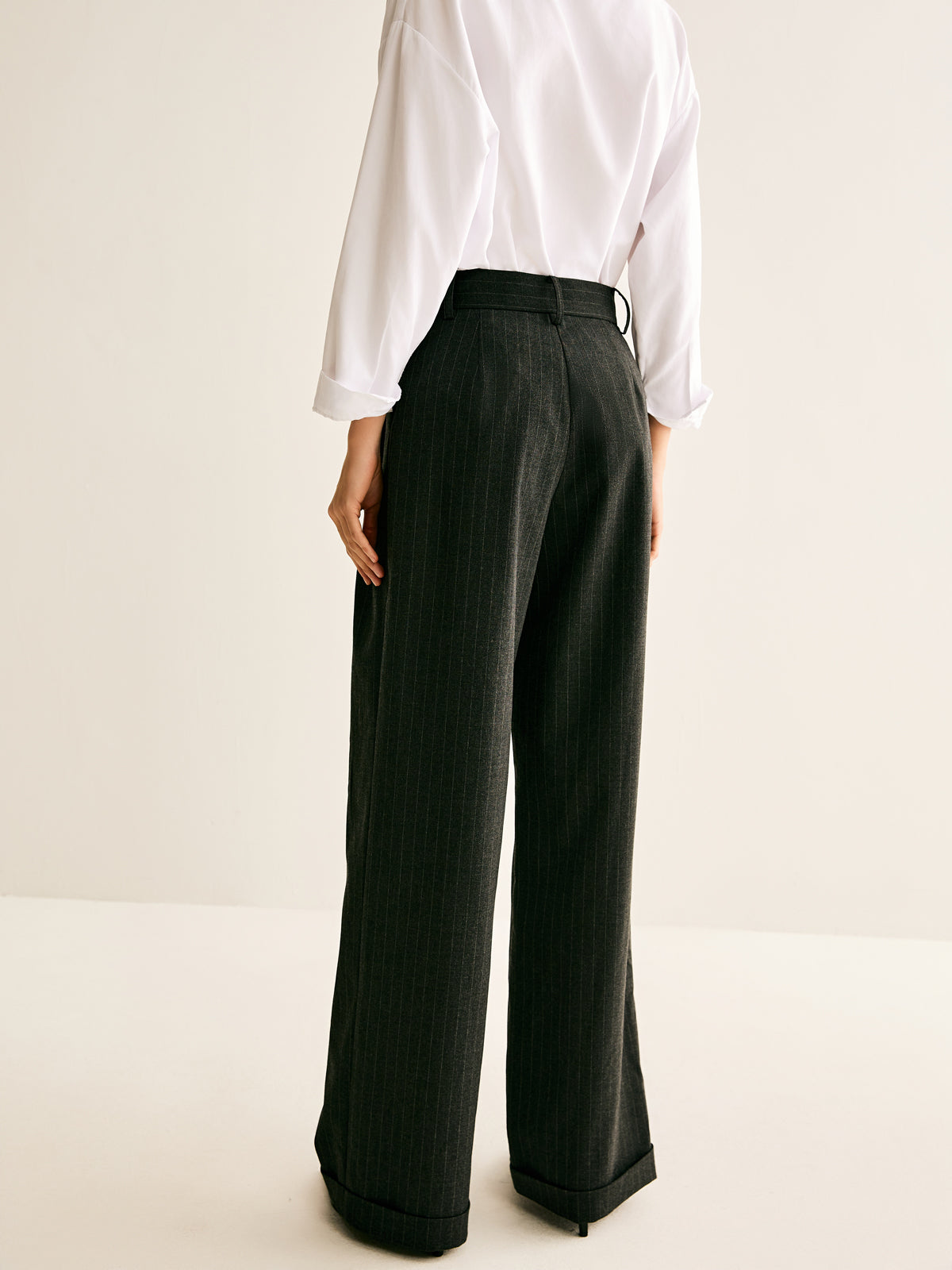 GNT056 Pinstripe Drape Pants